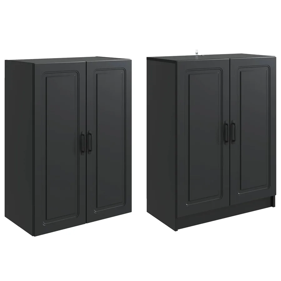 Ensemble de Meubles 2 pcs Noir Bois d'ingénierie - 4