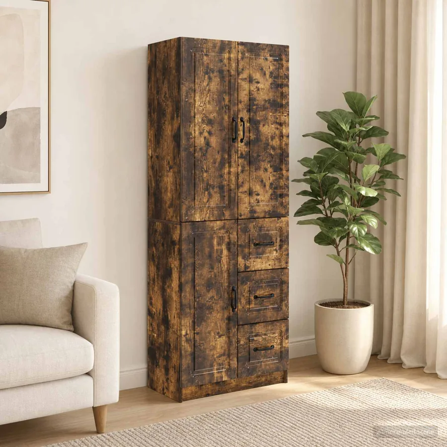 Ensemble de Meubles 2 pcs Chêne fumé Bois d'ingénierie