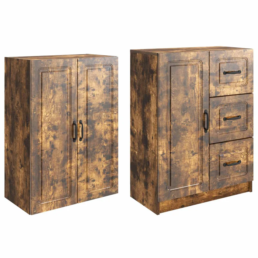 Ensemble de Meubles 2 pcs Chêne fumé Bois d'ingénierie - 4