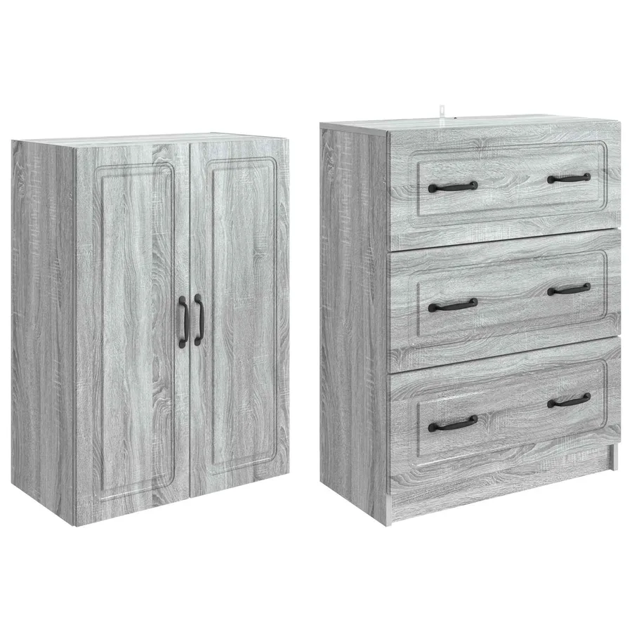 Ensemble de Meubles 2 pcs Sonoma gris 66 x 34,5 x 87 cm - 4