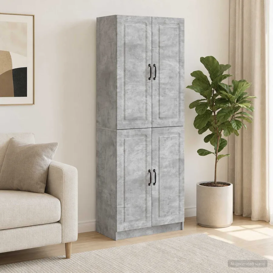 Ensemble de Meubles 2 pcs Gris béton Bois d'ingénierie