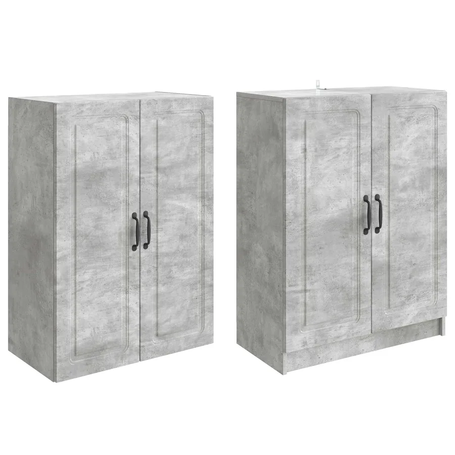 Ensemble de Meubles 2 pcs Gris béton Bois d'ingénierie - 4