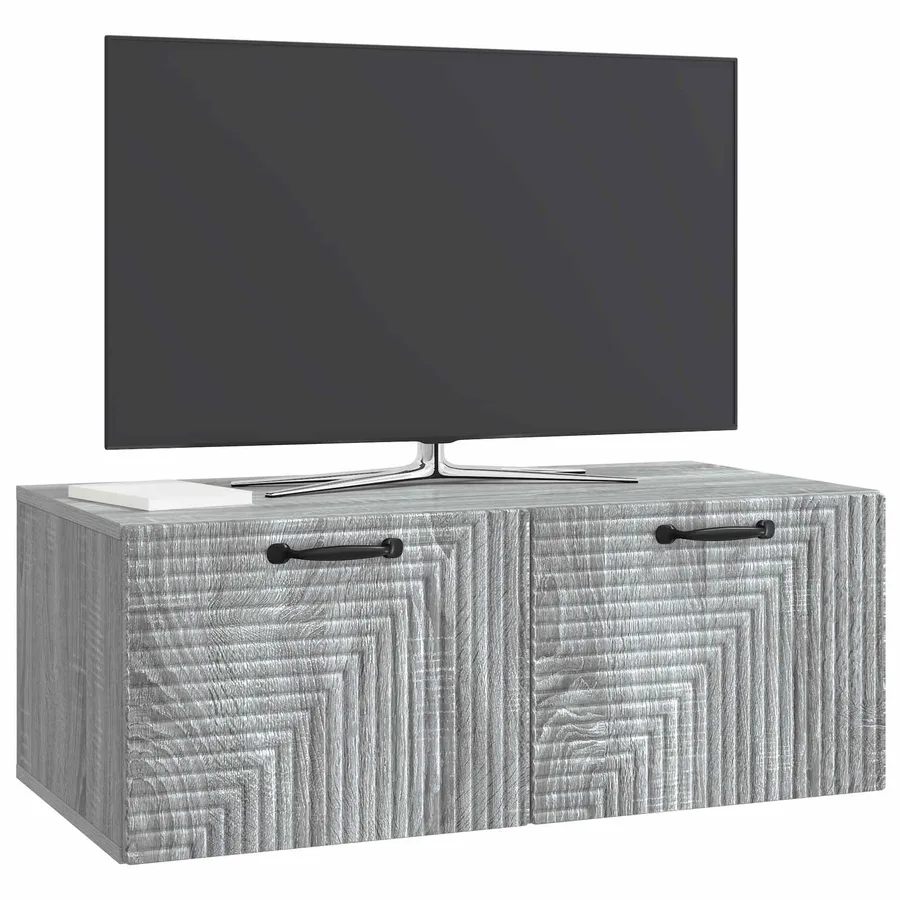Meuble TV mural Sonoma gris 78,5 x 41 x 30 cm Bois d'ingénierie - 3