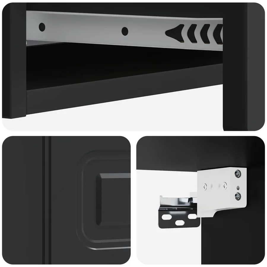 Table d'appoint murale Noir 87,5 x 34,5 x 17 cm - 8