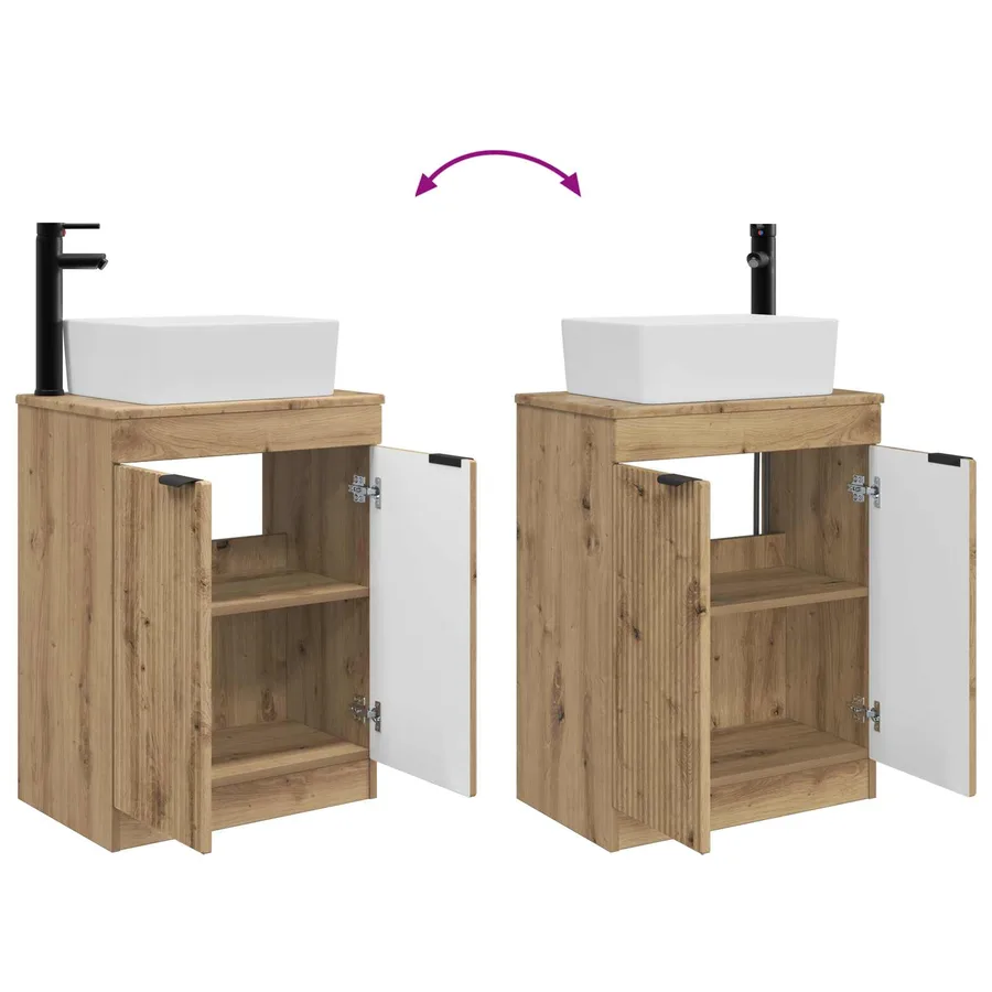 Meuble de salle de bain avec évier Chêne artisanal - 11