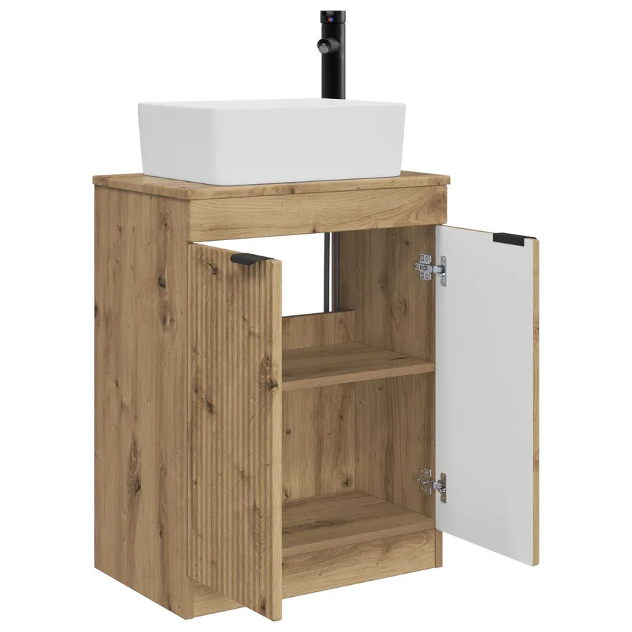 Meuble de salle de bain avec évier Chêne artisanal - 4