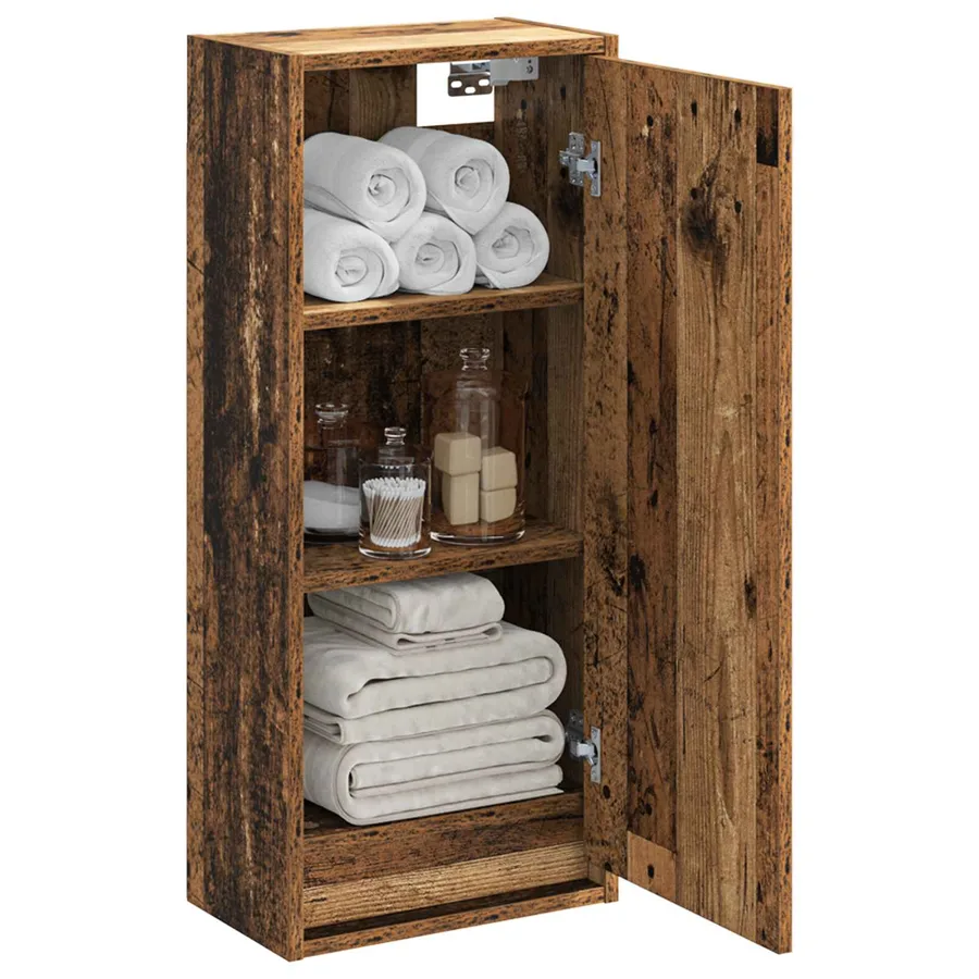 Meuble de lavabo mural Bois ancien 35 x 20 x 81 cm - 3