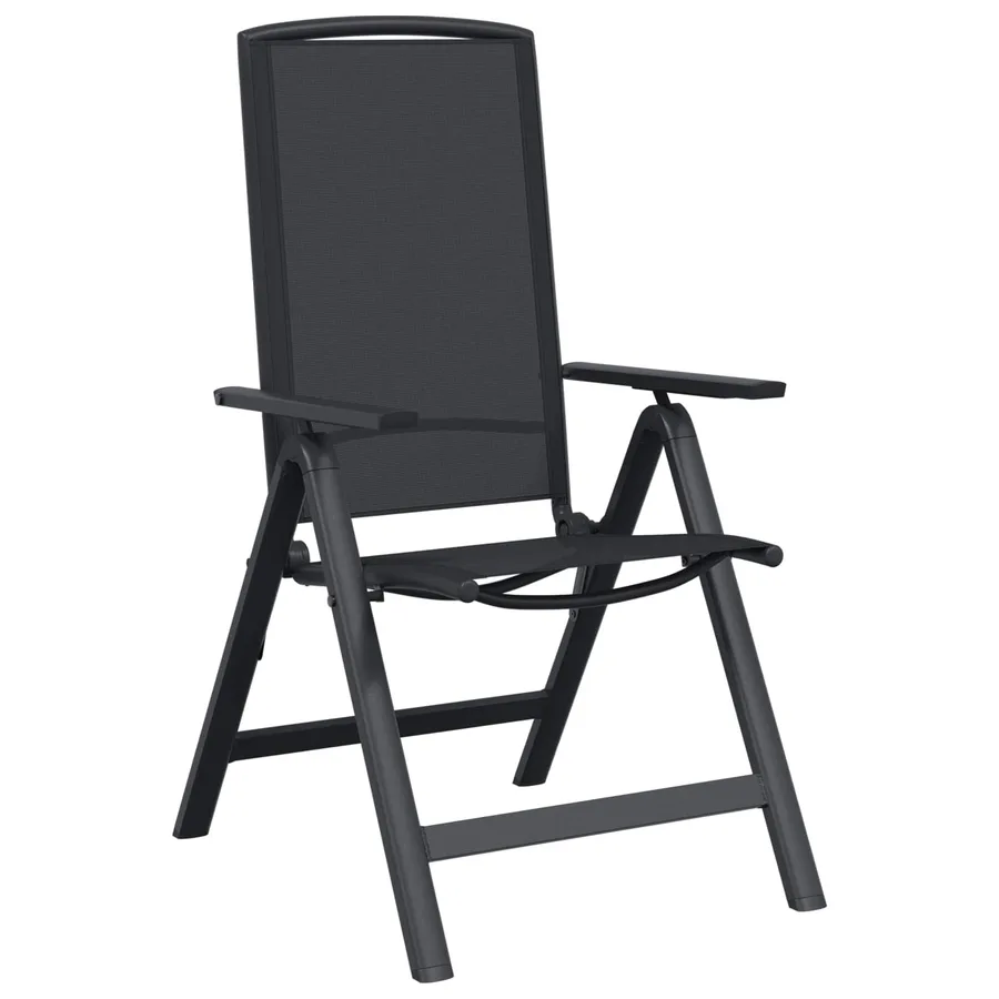 Chaises de jardin inclinables 2 pcs Noir 58 x 71 x 112 cm - 4