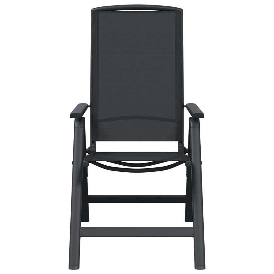 Chaises de jardin inclinables 2 pcs Noir 58 x 71 x 112 cm - 5