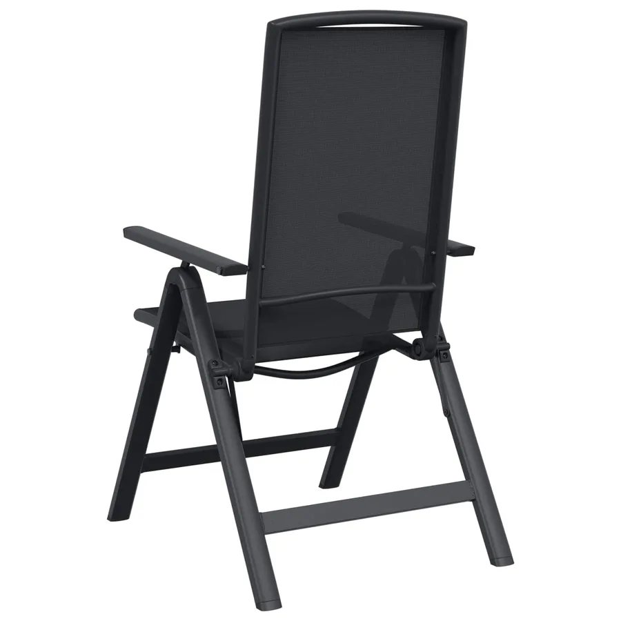 Chaises de jardin inclinables 2 pcs Noir 58 x 71 x 112 cm - 7