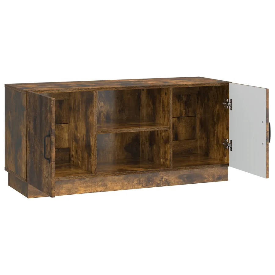 Meuble TV Chêne fumé 102 x 34,5 x 47 cm Bois d'ingénierie - 5