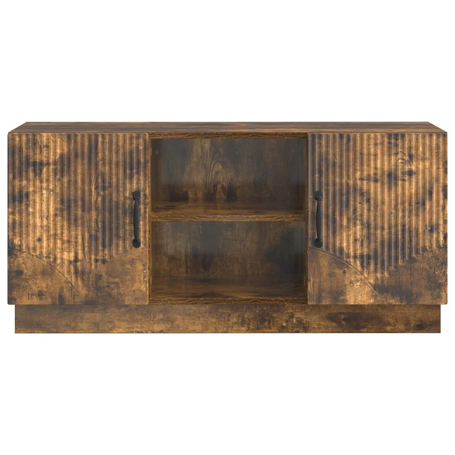 Meuble TV Chêne fumé 102 x 34,5 x 47 cm Bois d'ingénierie - 6