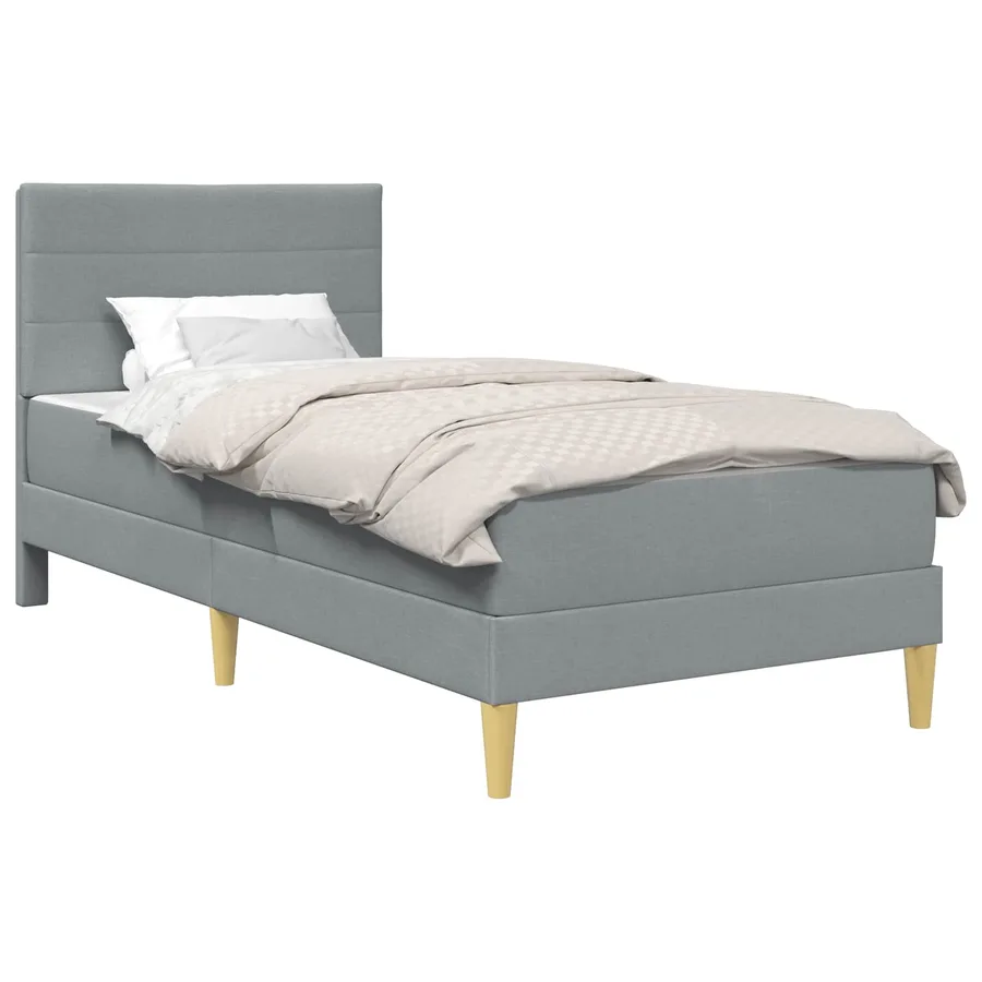 Cadre de lit Gris clair 90 x 190 cm Polyester - 2