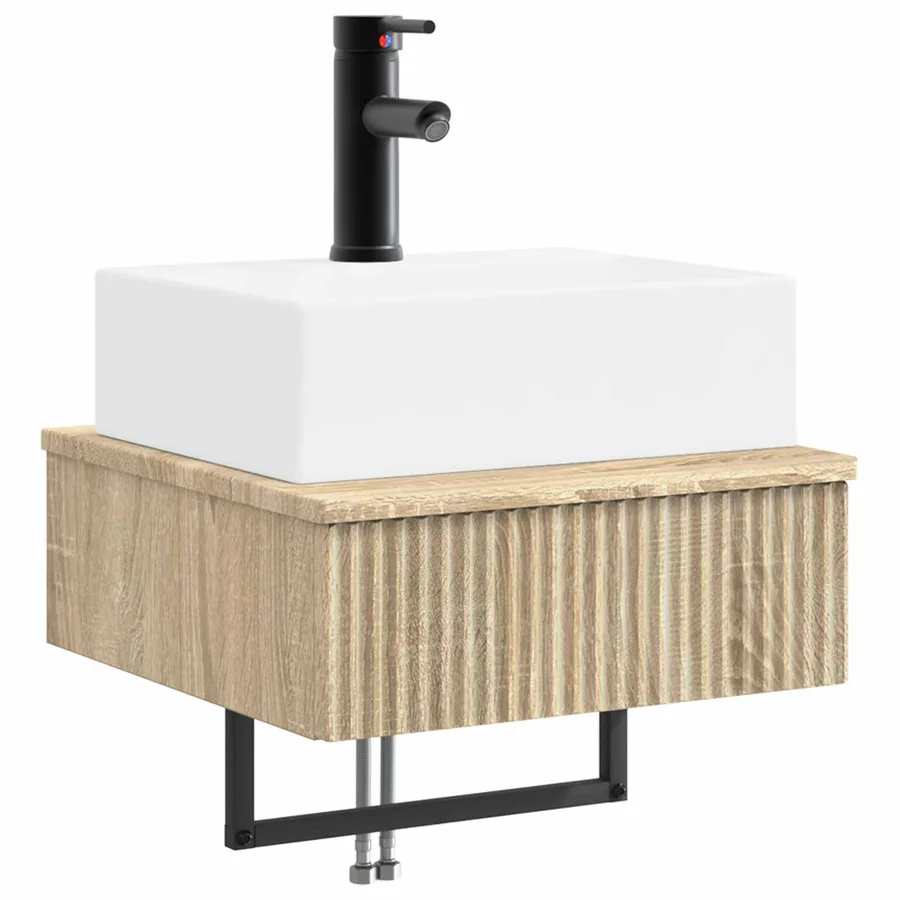 Basin de lavage mural Chêne Sonoma 40 x 41 x 39 cm - 2