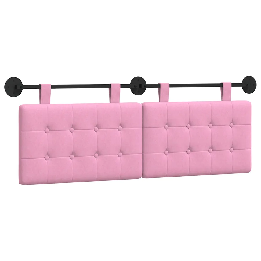 Tête de lit suspendue Rose Tissu - 2
