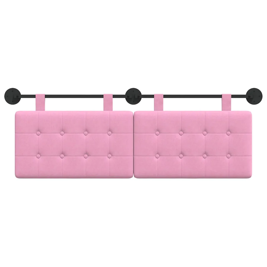 Tête de lit suspendue Rose Tissu - 5