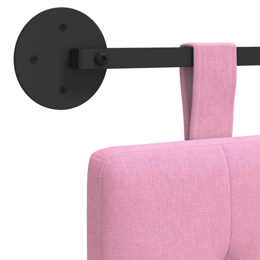 Tête de lit suspendue Rose Tissu - 9