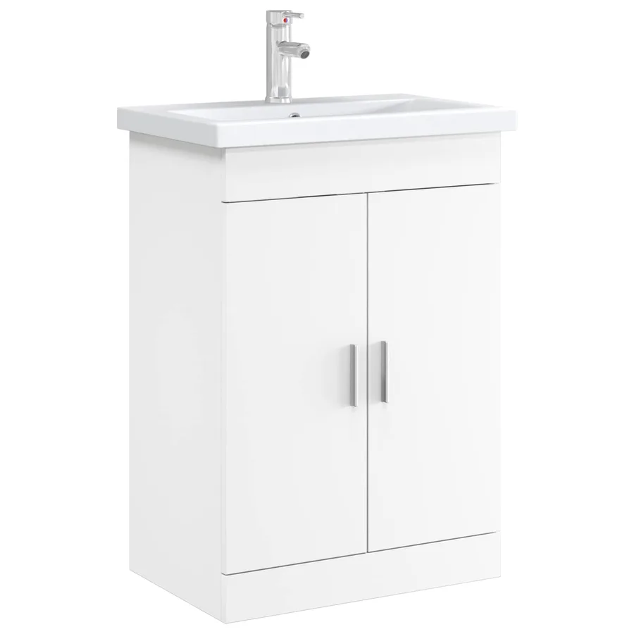 Meuble sous lavabo de salle de bain Blanc 56 x 37,5 x 81 cm - 3