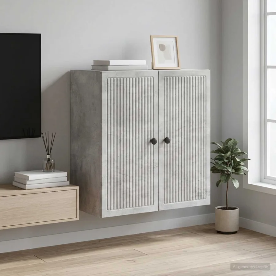 Armoire Murale Gris béton 59 x 31 x 60 cm Bois d'ingénierie