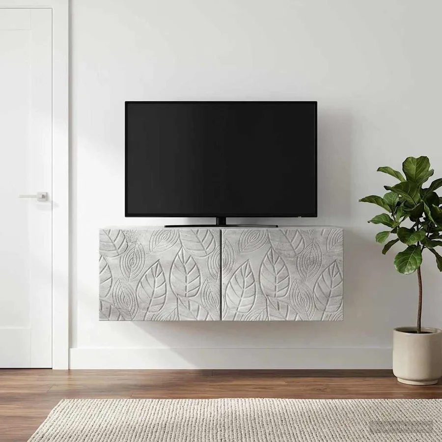 Meuble TV mural 59,5 x 31 cm Gris béton Bois d'ingénierie - 3