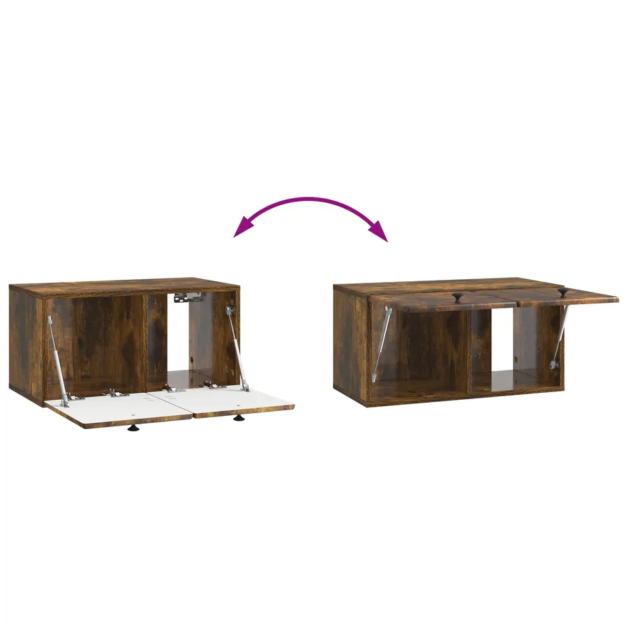 Meuble TV mural 59,5 x 31 x 30 cm Chêne fumé Bois d'ingénierie - 10