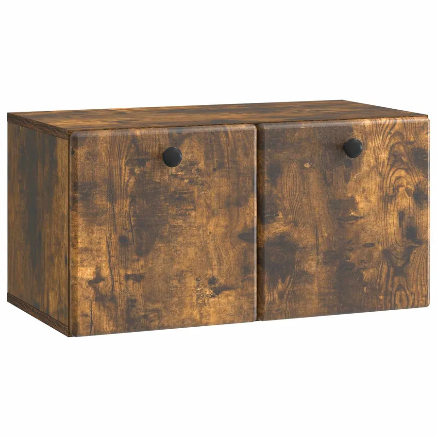 Meuble TV mural 59,5 x 31 x 30 cm Chêne fumé Bois d'ingénierie - 2