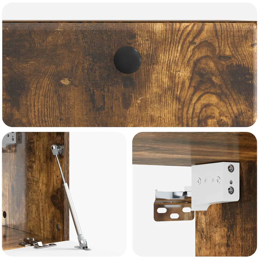 Meuble TV mural 59,5 x 31 x 30 cm Chêne fumé Bois d'ingénierie - 9