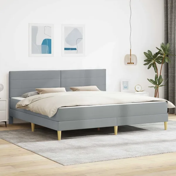 Cadre de lit Gris clair 200 x 200 cm Polyester