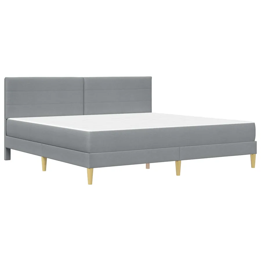 Cadre de lit Gris clair 200 x 200 cm Polyester - 3