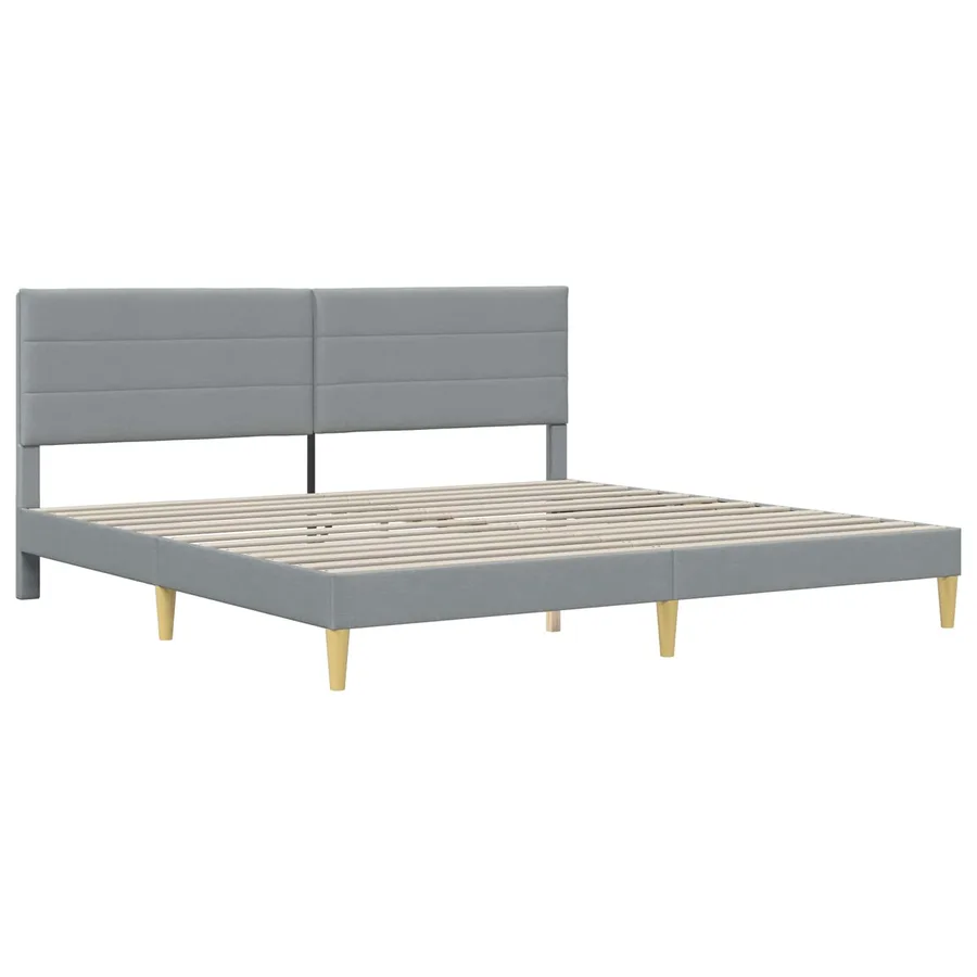 Cadre de lit Gris clair 200 x 200 cm Polyester - 4