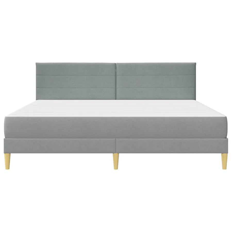 Cadre de lit Gris clair 200 x 200 cm Polyester - 6