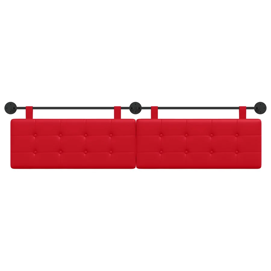 Tête de lit suspendue Rouge Simili cuir - 5