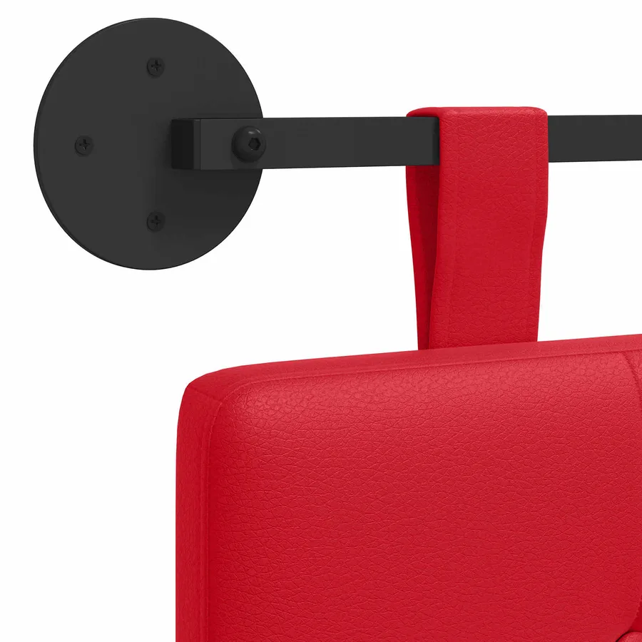 Tête de lit suspendue Rouge Simili cuir - 9