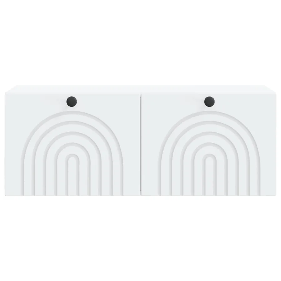 Meuble TV mural Blanc 78,5 x 31 x 30 cm Bois d'ingénierie - 6
