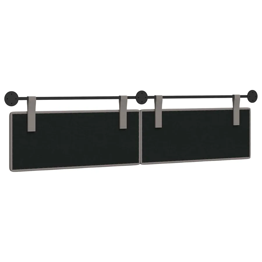 Tête de lit suspendue Taupe tissu - 7