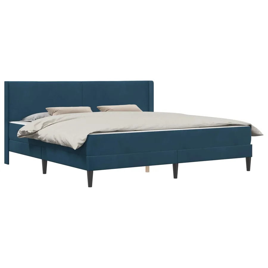 Cadre de lit avec matelas Bleu 180 x 200 cm Velours - 2