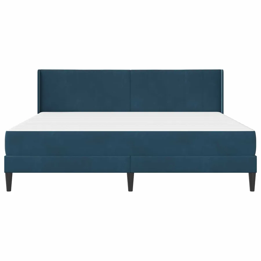 Cadre de lit avec matelas Bleu 180 x 200 cm Velours - 6