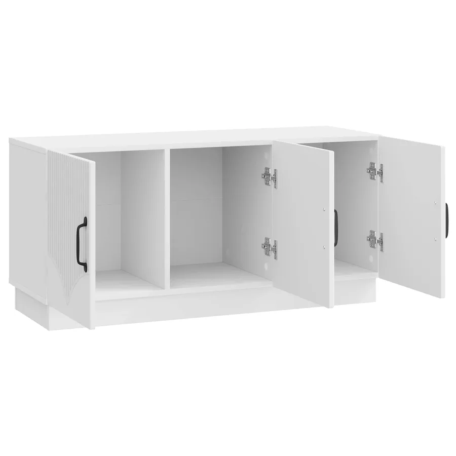 Meuble TV Blanc brillant 99 x 34,5 x 47 cm Bois d'ingénierie - 5