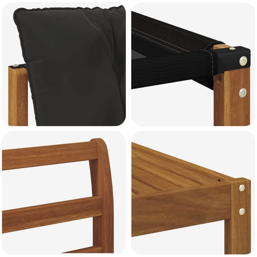 Ensemble de canapés d'extérieur 6 pcs Naturel et Noir - 9