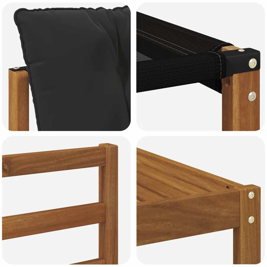 Ensemble de canapés d'extérieur 6 pcs Naturel et Noir - 9