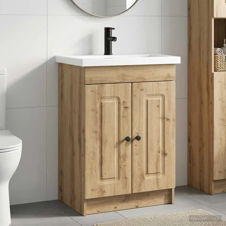 Ensemble de mobilier de salle de bain Chêne artisanal