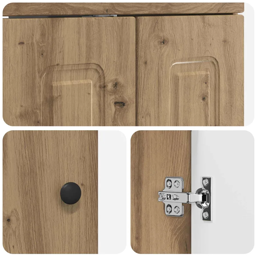 Ensemble de mobilier de salle de bain Chêne artisanal - 8