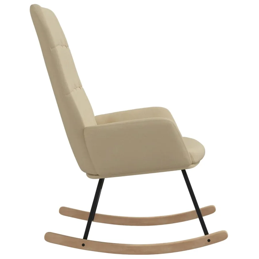 Chaise à bascule Crème Tissu - 4