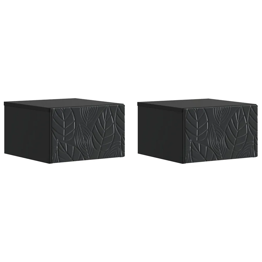 Table d'appoint murale 2 pcs Noir 34,5 x 33 x 20 cm - 2