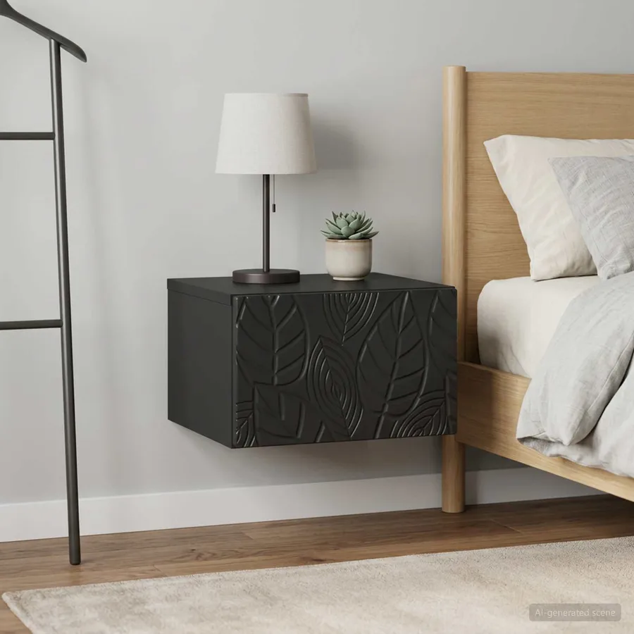 Table d'appoint murale 2 pcs Noir 34,5 x 33 x 20 cm - 3