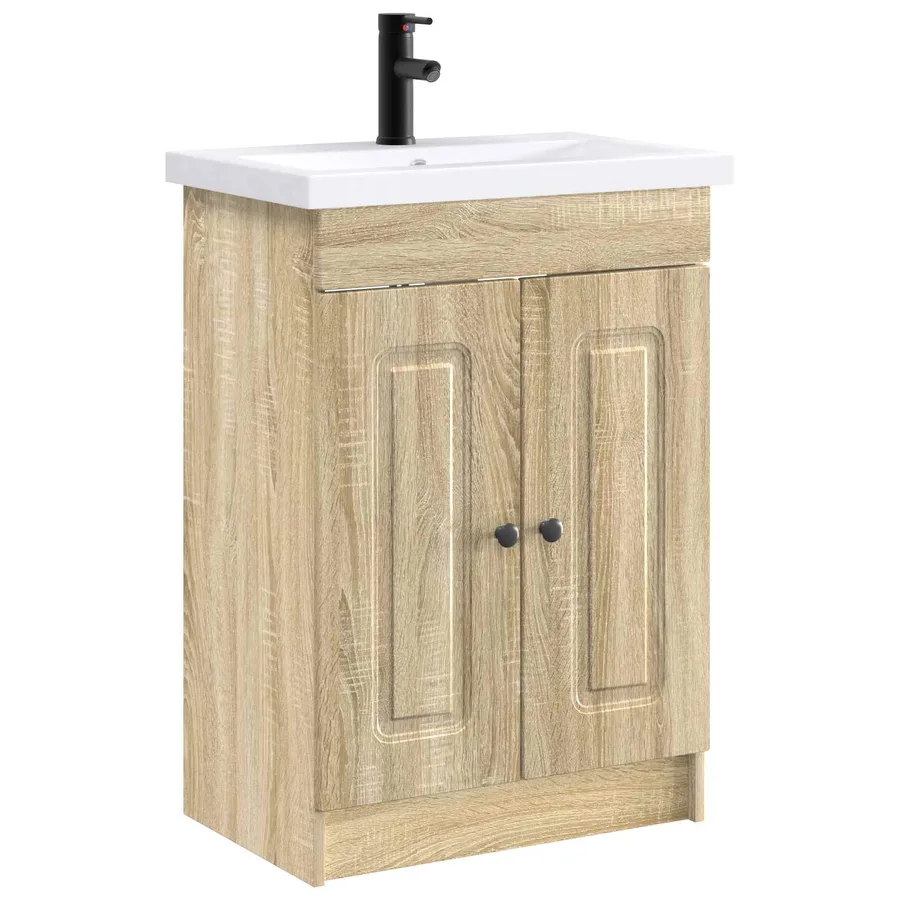 Ensemble de mobilier de salle de bain Chêne Sonoma - 2