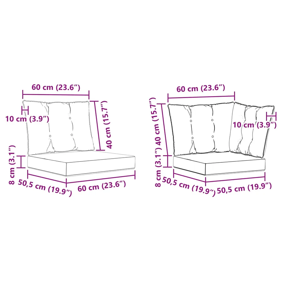 Ensemble de canapés d'extérieur 7 pcs Gris Naturel et Clair - 8