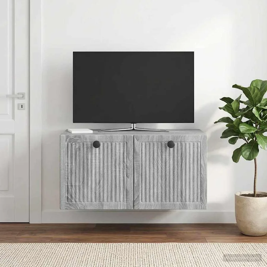Meuble TV mural Sonoma gris 59,5 x 31 x 30 cm Bois d'ingénierie - 4