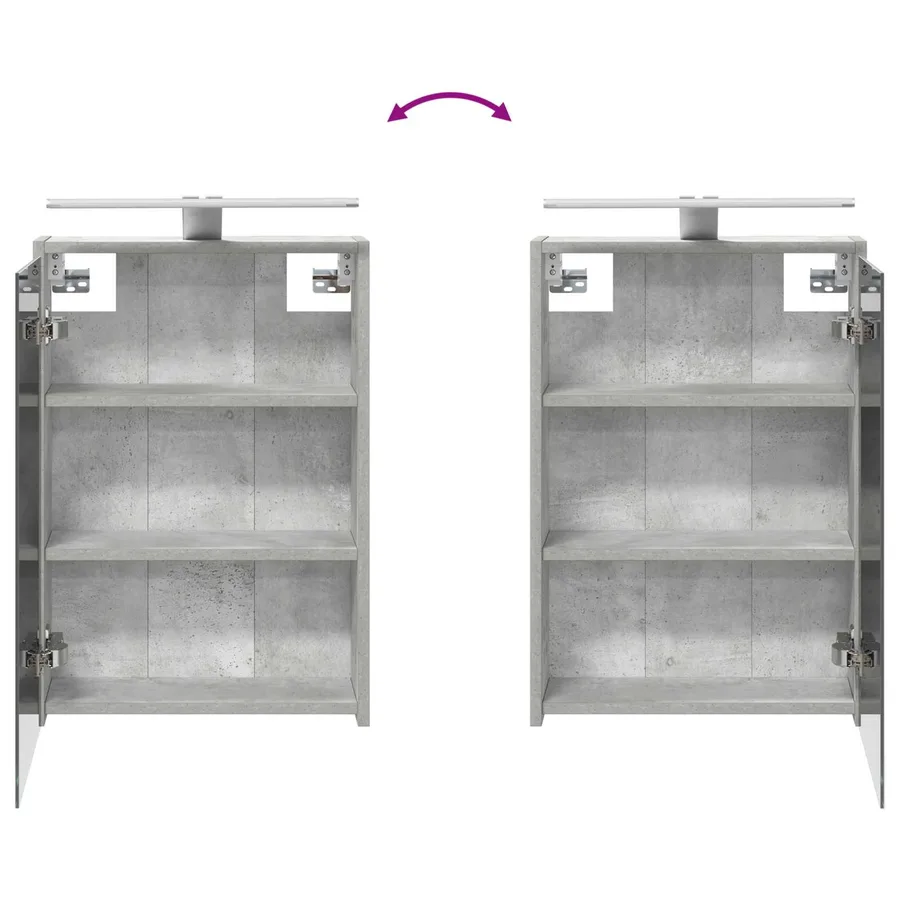 Ensemble de mobilier de salle de bain 4 pcs Gris béton - 11