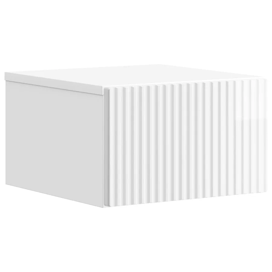Cabinet de chevet mural Blanc brillant 33 x 34,5 x 20 cm - 2